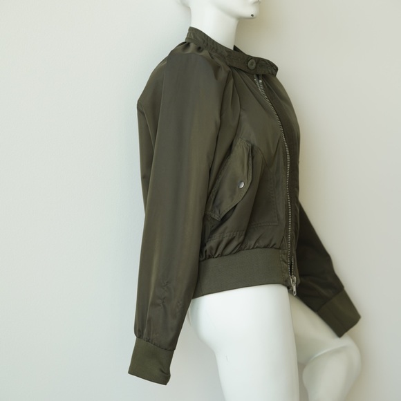 Free People Midnight Bomber Jacket, Small, MOSS Army - Picture 4 of 11